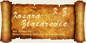 Kosara Zlatarević vizit kartica